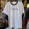 CLEARANCE! TBS White "Free Press" Tee Men's XL - PopRock Vintage. The cool quotes t-shirt store.