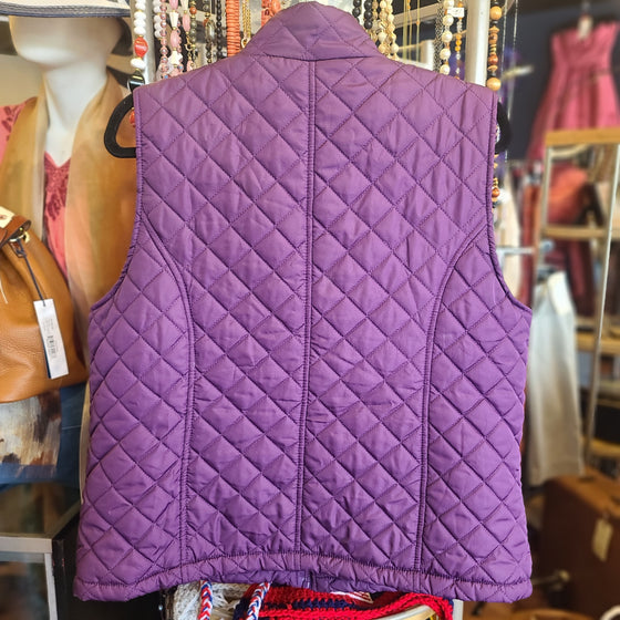 OUTTER EDGE Purple Quilted Vest XL - PopRock Vintage. The cool quotes t-shirt store.