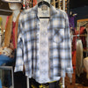 VINTAGE EXPRESS Blue/White Flannel XS - PopRock Vintage. The cool quotes t-shirt store.