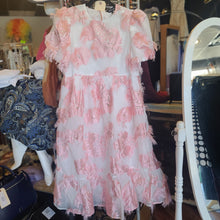  SISTER JANE White/Pink Feather Maxi Dress XL - PopRock Vintage. The cool quotes t-shirt store.