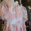 SISTER JANE White/Pink Feather Maxi Dress XL - PopRock Vintage. The cool quotes t-shirt store.