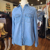 MERONA Denim Shirt w. Pearl Snaps S - PopRock Vintage. The cool quotes t-shirt store.