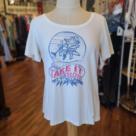LIFE IS GOOD "Take it Slow" Tee M - PopRock Vintage. The cool quotes t-shirt store.