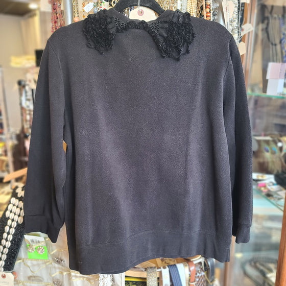 MARC JACOBS Black Pullover w. Lace Collar M - PopRock Vintage. The cool quotes t-shirt store.