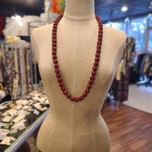  MAROON Bead Long Necklace