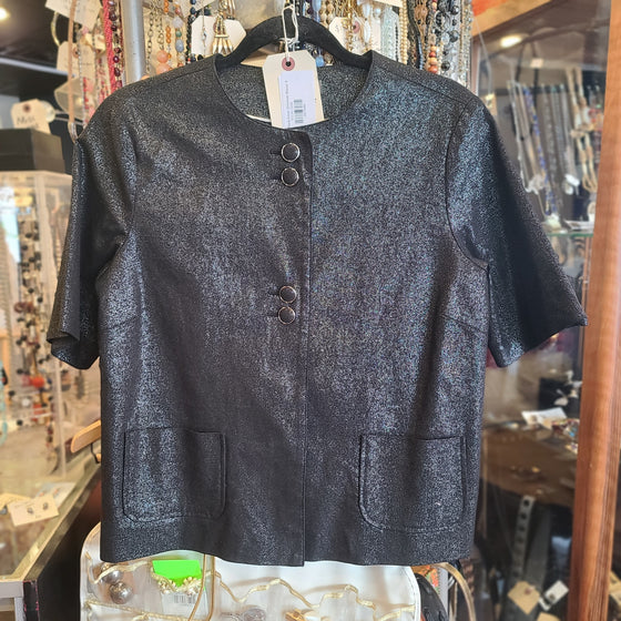 KENAR Black/Silver Shimmer Blazer 8 - PopRock Vintage. The cool quotes t-shirt store.