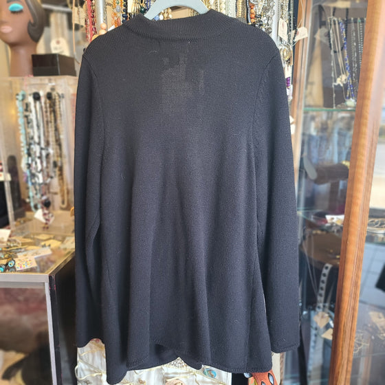MARISA CHRISTINA Black Wool Cardigan 2X - PopRock Vintage. The cool quotes t-shirt store.