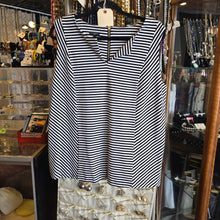  TALBOTS Black/White Stripe Sleeveless Top 1X - PopRock Vintage. The cool quotes t-shirt store.