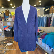  LIZWEAR Blue One Button Cardigan L - PopRock Vintage. The cool quotes t-shirt store.