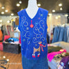 KIM ROGERS Blue Raindeer Zip Up Sweater Vest L - PopRock Vintage. The cool quotes t-shirt store.