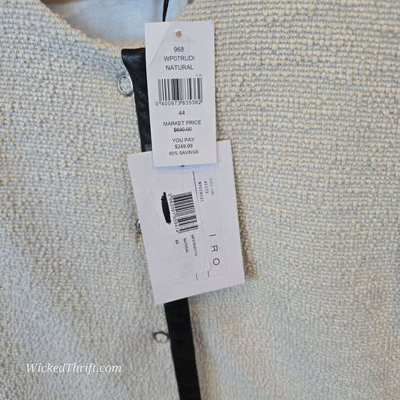 IRO NWT (Orig $250) White/Black Blazer 44 - PopRock Vintage. The cool quotes t-shirt store.