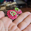 VINTAGE Green/Pink Floral Clip On Earrings - PopRock Vintage. The cool quotes t-shirt store.