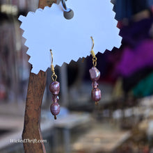  PURPLE Pearly Drop Earrings - PopRock Vintage. The cool quotes t-shirt store.