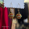 VINTAGE Gold Tone/Red/Turquoise Ornament Drop Earrings - PopRock Vintage. The cool quotes t-shirt store.