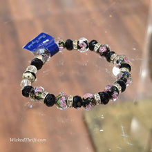  REAL CRYSTAL Black/Rose Beaded Stretchy Bracelet - PopRock Vintage. The cool quotes t-shirt store.