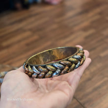  BRONZEY/Silver Tone/Golden Braided Bangle Bracelet - PopRock Vintage. The cool quotes t-shirt store.