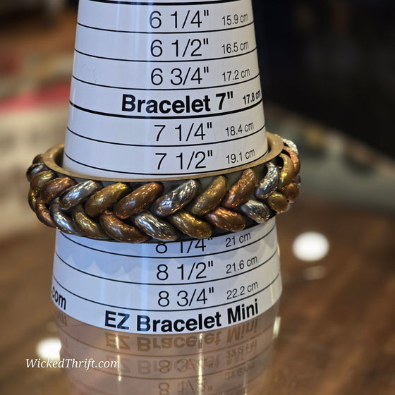 BRONZEY/Silver Tone/Golden Braided Bangle Bracelet - PopRock Vintage. The cool quotes t-shirt store.