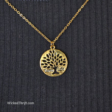  LOVE LIFE Golden Tree Necklace - PopRock Vintage. The cool quotes t-shirt store.