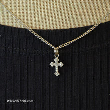  SILVER TONE Mini Cross Necklace - PopRock Vintage. The cool quotes t-shirt store.