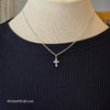 SILVER TONE Mini Cross Necklace - PopRock Vintage. The cool quotes t-shirt store.