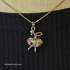 DISENY Multicolor Rhinestone Ballerina Necklace - PopRock Vintage. The cool quotes t-shirt store.