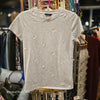 LUCKY BRAND White Tee w. Flower Print XS - PopRock Vintage. The cool quotes t-shirt store.