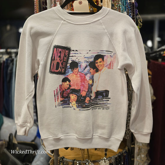 VINTAGE White New Kids on The Block Crewneck AS IS XS - PopRock Vintage. The cool quotes t-shirt store.