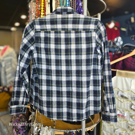 LL BEAN Green Plaid Flannel XXS