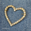 Golden Rhinestone Heart Pin - PopRock Vintage. The cool quotes t-shirt store.