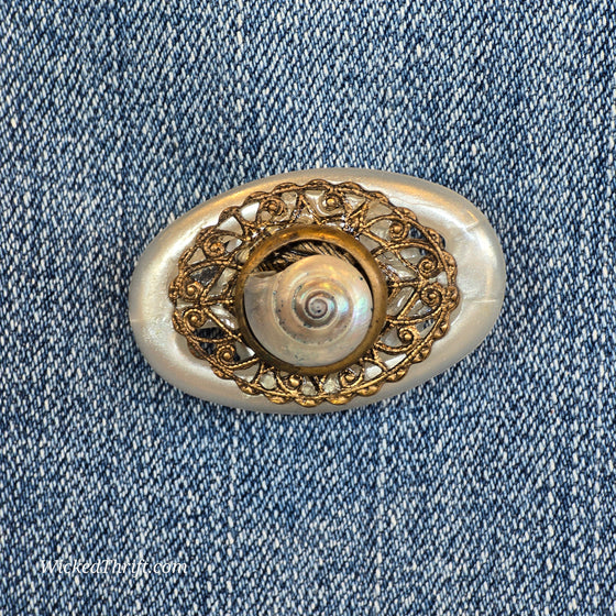 IRADESCENT Oval Shell Pin - PopRock Vintage. The cool quotes t-shirt store.