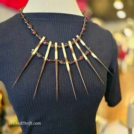 AFRICAN PORCUPINE QUILL Necklace - PopRock Vintage. The cool quotes t-shirt store.