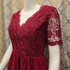 JJS HOUSE Burgundy Lace Top Cocktail Dress 4 - PopRock Vintage. The cool quotes t-shirt store.