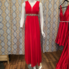  JOVANI Red Chiffon Formal w. Rhinestone Waist 2 - PopRock Vintage. The cool quotes t-shirt store.