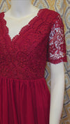 JJS HOUSE Burgundy Lace Top Cocktail Dress 4 - PopRock Vintage. The cool quotes t-shirt store.