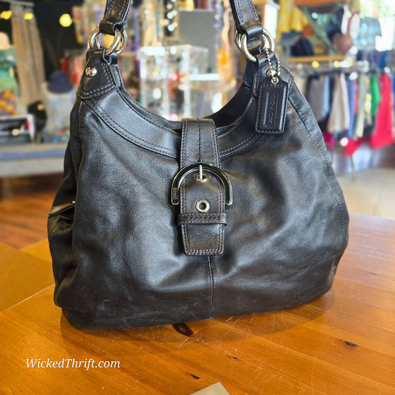 COACH Black Leather Soho Shoulder Bag #F17092 AS IS - PopRock Vintage. The cool quotes t-shirt store.