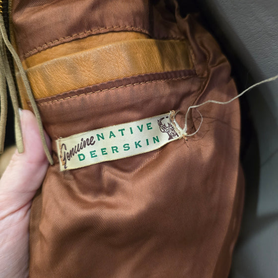 VINTAGE 60s Deerskin Fringe Leather Jacket