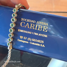  SOCIEDAD JOYERIA CARIBE Sterling Silver/Natural Emerald Tennis Bracelet - PopRock Vintage. The cool quotes t-shirt store.