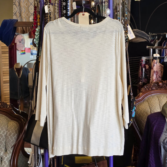 LAUREN JEANS White/Floral Long Sleeve 3X