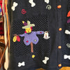 VINTAGE KAREN SCOTT Black Halloween Knit Vest w. Mini Pumpkin Buttons XL