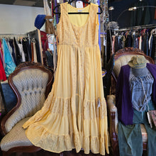  ALIZEHP Yellow Maxi Dress w. Front Cutout 38