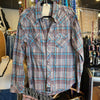ROCK 47 Red/Tan/Blue Snap Button Shirt L