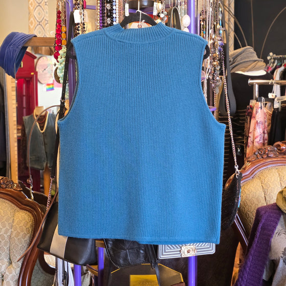KAREN SCOTT Turquoise Vest 1X