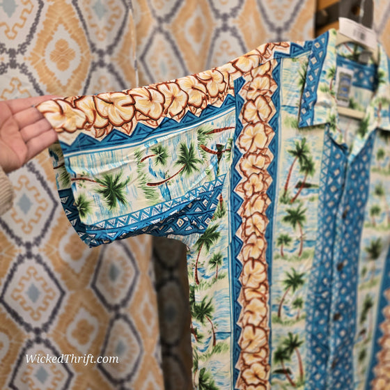 CURRENT Colorful Rayon Hawaiian Shirt L - PopRock Vintage. The cool quotes t-shirt store.
