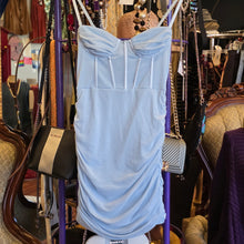  CHERI Blue Ribbed Super Fitted Dress (Cinderella?) Jr's L
