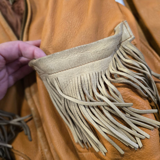 VINTAGE 60s Deerskin Fringe Leather Jacket