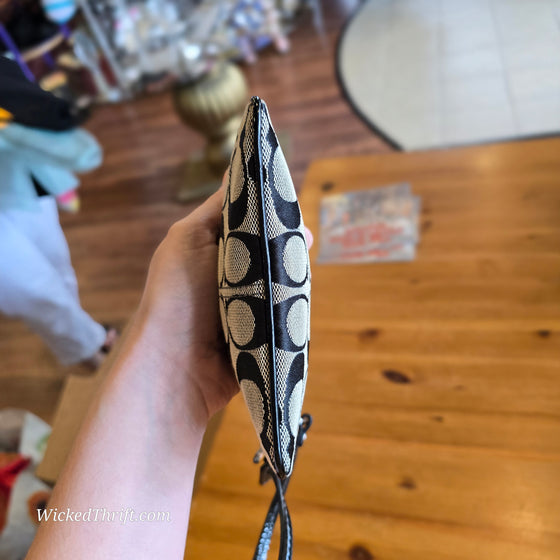 COACH Black/Grey Monogram Wristlet - PopRock Vintage. The cool quotes t-shirt store.