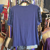 NEW CHOICE Blue Polkadot Mesh Sleeve Top XXL
