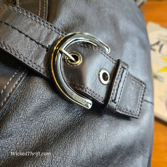 COACH Black Leather Soho Shoulder Bag #F17092 AS IS - PopRock Vintage. The cool quotes t-shirt store.
