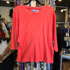 SIGNATURE Coral Cotton Butterfly Sleeve Top M