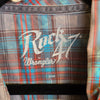 ROCK 47 Red/Tan/Blue Snap Button Shirt L